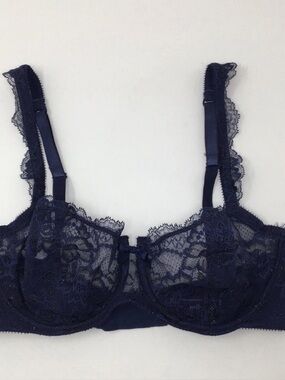 Journelle Navy Sheer Lace Detailed Bra- 34D